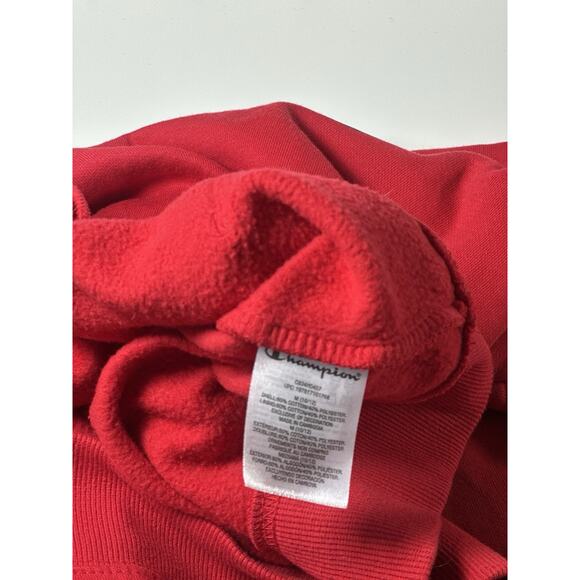 Champion Hoodie Youth Medium (10/12) Red Pullover Sweatshirt Big C Logo Fleece - Picture 4 of 6